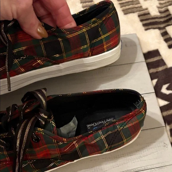Keds Plaid Sneakers - Red, Green, and Black they are like new!!!! - Picture 4 of 9